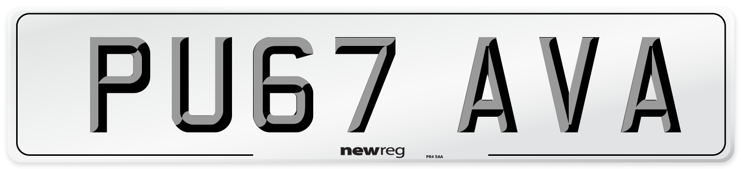 PU67 AVA Number Plate from New Reg